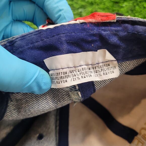 VTG 90s Levi's "Legends Never Die" Embroidered Faded Denim Dad Hat Baseball Cap - Picture 10 of 12